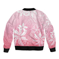 Tiare Tahiti Sleeve Zip Bomber Jacket Pink Polynesia Motifs LT05 - Polynesian Pride