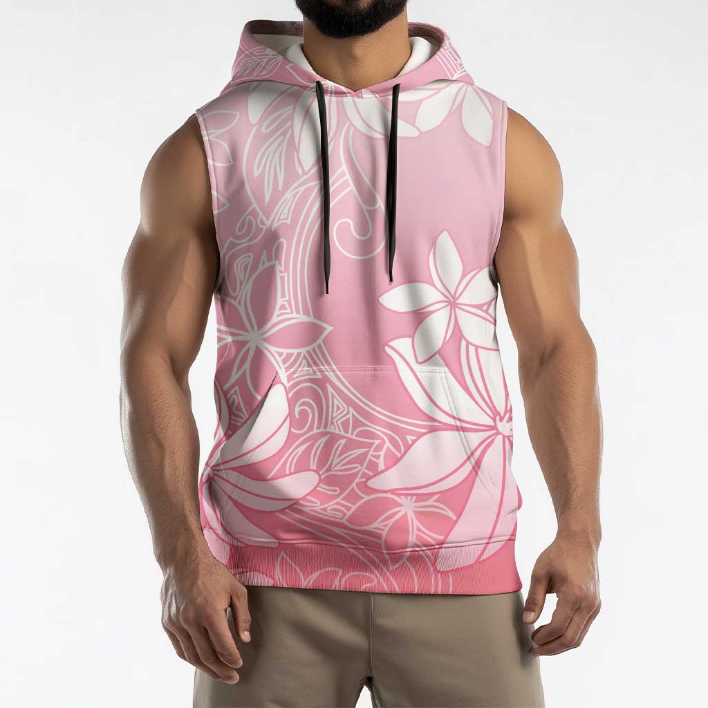 Tiare Tahiti Sleeveless Hoodie Pink Polynesia Motifs - Polynesian Pride