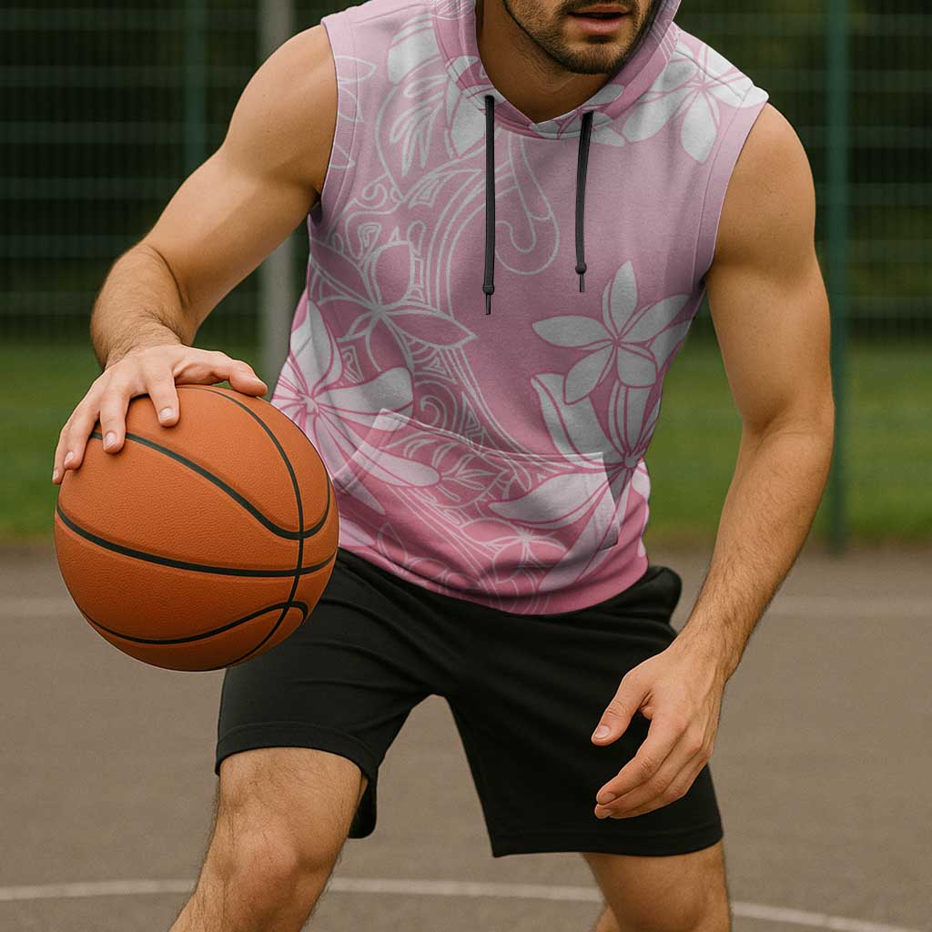 Tiare Tahiti Sleeveless Hoodie Pink Polynesia Motifs - Polynesian Pride