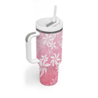 Tiare Tahiti Tumbler With Handle Pink Polynesia Motifs - Polynesian Pride