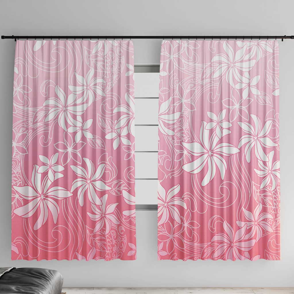 Tiare Tahiti Window Curtain Pink Polynesia Motifs LT05 With Hooks Pink - Polynesian Pride