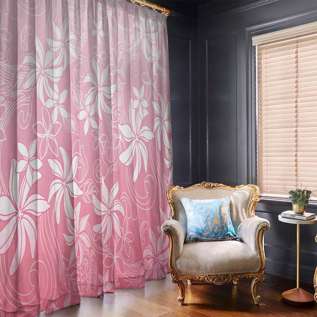 Tiare Tahiti Window Curtain Pink Polynesia Motifs - Polynesian Pride