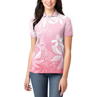 Tiare Tahiti Women Polo Shirt Pink Polynesia Motifs - Polynesian Pride
