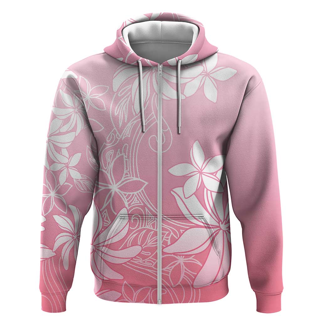 Tiare Tahiti Zip Hoodie Pink Polynesia Motifs LT05 Zip Hoodie Pink - Polynesian Pride