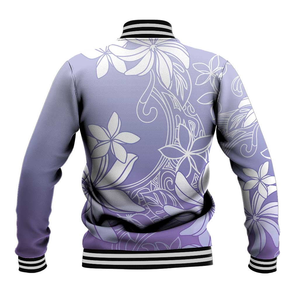 Tiare Tahiti Baseball Jacket Purple Polynesia Motifs - Polynesian Pride