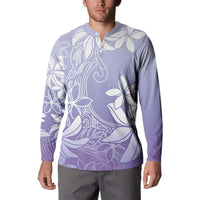 Tiare Tahiti Button Sweatshirt Purple Polynesia Motifs - Polynesian Pride