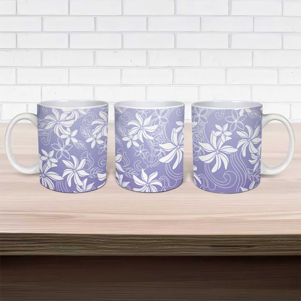 Tiare Tahiti Ceramic Mug Purple Polynesia Motifs - Polynesian Pride