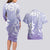 Tiare Tahiti Couples Matching Long Sleeve Bodycon Dress and Hawaiian Shirt Purple Polynesia Motifs - Polynesian Pride