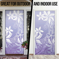 Tiare Tahiti Door Cover Purple Polynesia Motifs - Polynesian Pride