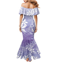Tiare Tahiti Family Matching Mermaid Dress and Hawaiian Shirt Purple Polynesia Motifs - Polynesian Pride
