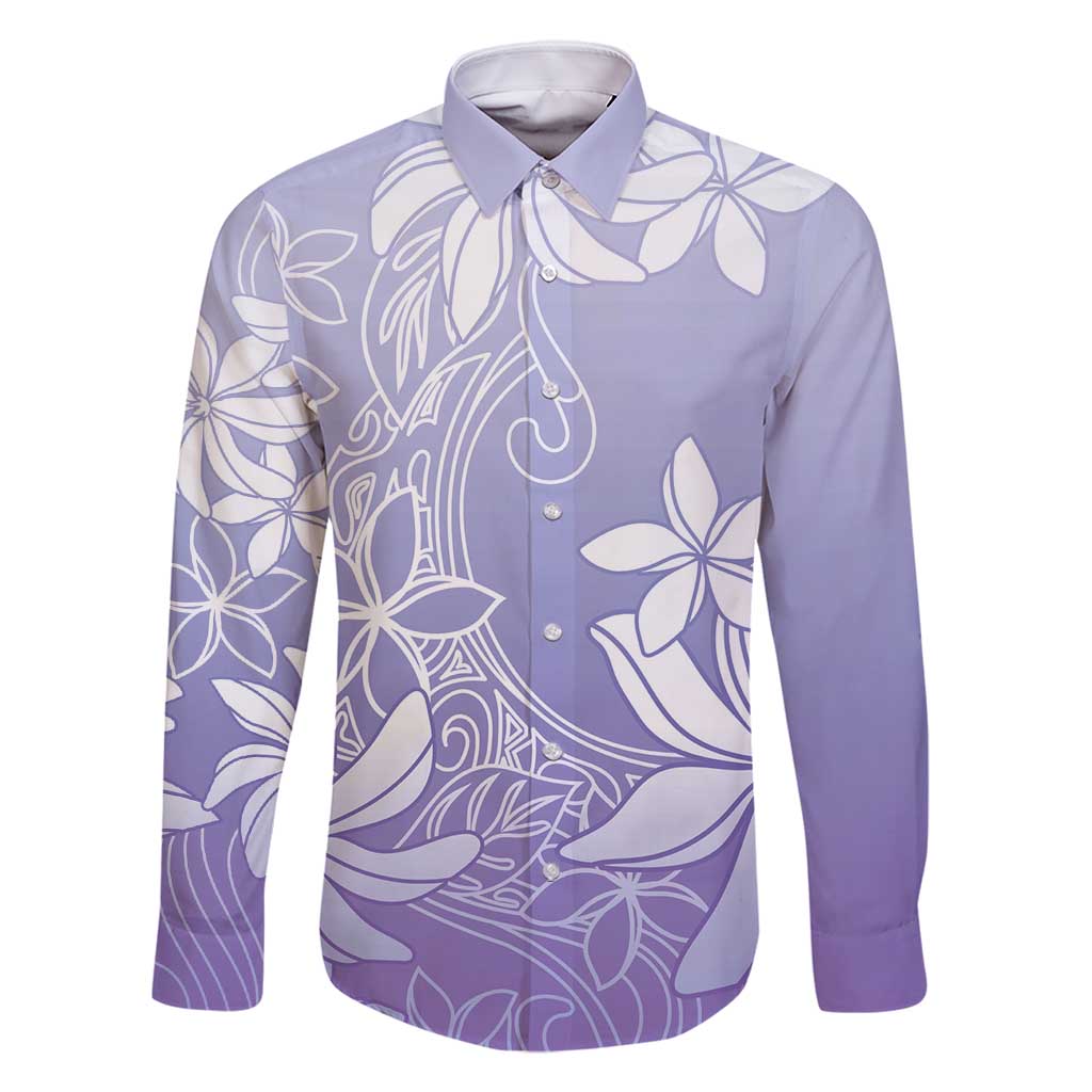 Tiare Tahiti Family Matching Off Shoulder Short Dress and Hawaiian Shirt Purple Polynesia Motifs - Polynesian Pride