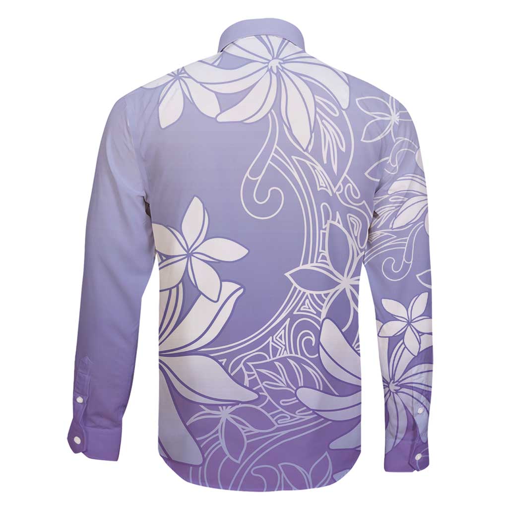 Tiare Tahiti Family Matching Off Shoulder Short Dress and Hawaiian Shirt Purple Polynesia Motifs - Polynesian Pride