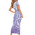 Tiare Tahiti Family Matching Short Sleeve Bodycon Dress and Hawaiian Shirt Purple Polynesia Motifs - Polynesian Pride