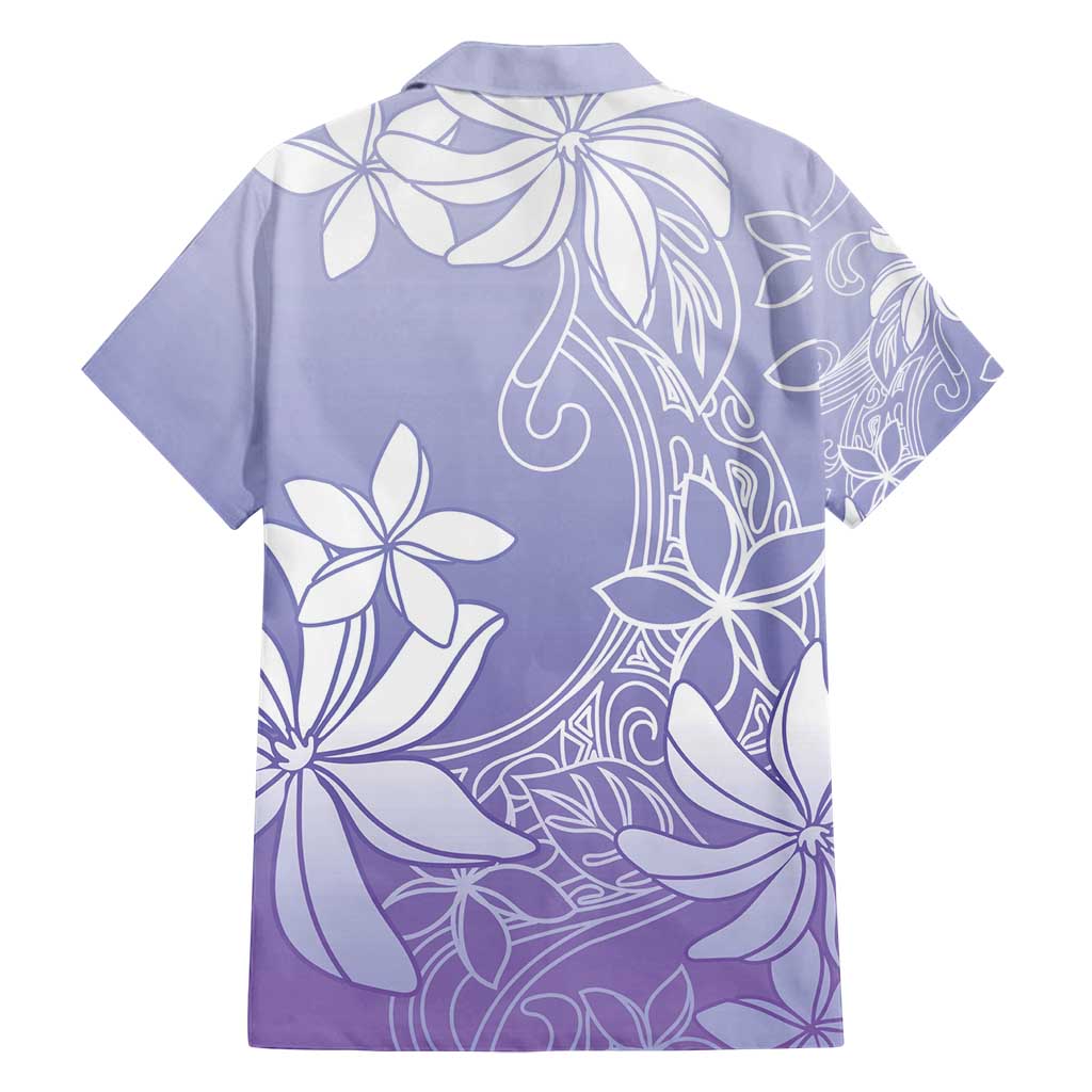 Tiare Tahiti Family Matching Summer Maxi Dress and Hawaiian Shirt Purple Polynesia Motifs - Polynesian Pride