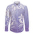 Tiare Tahiti Family Matching Tank Maxi Dress and Hawaiian Shirt Purple Polynesia Motifs - Polynesian Pride