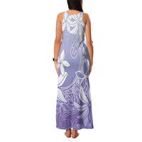 Tiare Tahiti Family Matching Tank Maxi Dress and Hawaiian Shirt Purple Polynesia Motifs - Polynesian Pride