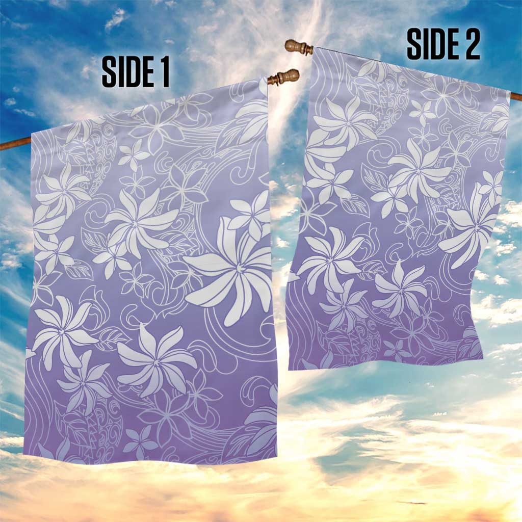 Tiare Tahiti Garden Flag Purple Polynesia Motifs - Polynesian Pride