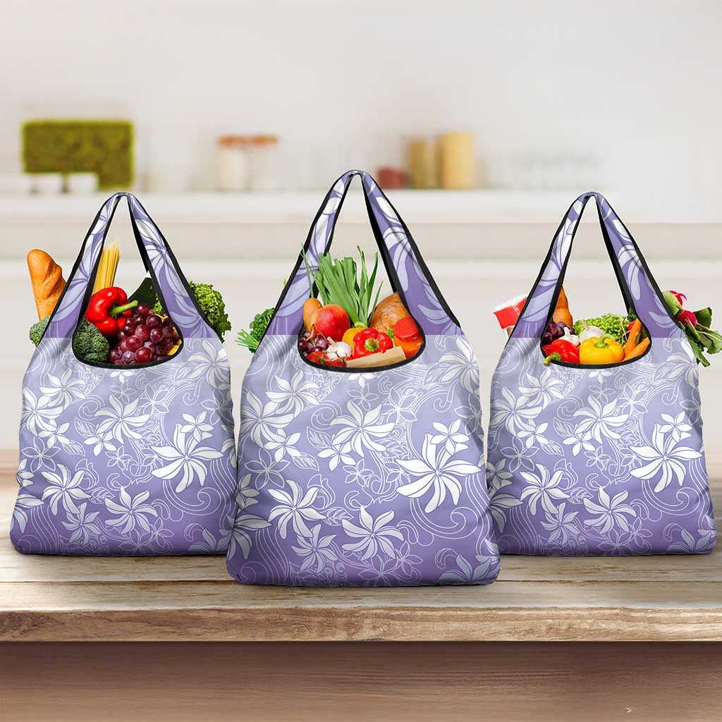 Tiare Tahiti Grocery Bag Purple Polynesia Motifs - Polynesian Pride