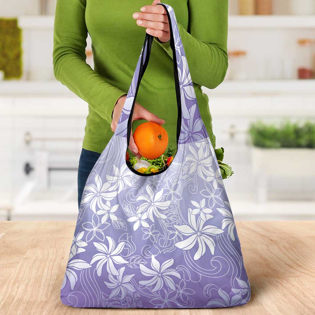 Tiare Tahiti Grocery Bag Purple Polynesia Motifs - Polynesian Pride
