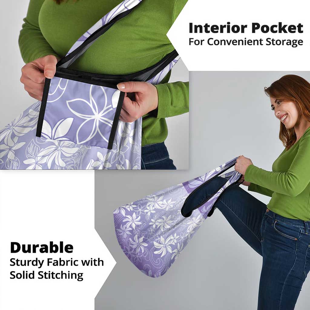 Tiare Tahiti Grocery Bag Purple Polynesia Motifs - Polynesian Pride