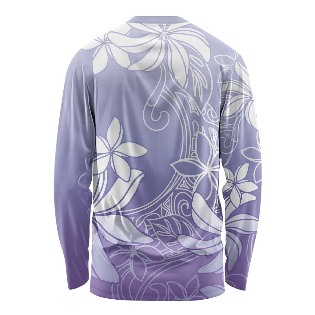 Tiare Tahiti Long Sleeve Shirt Purple Polynesia Motifs - Polynesian Pride