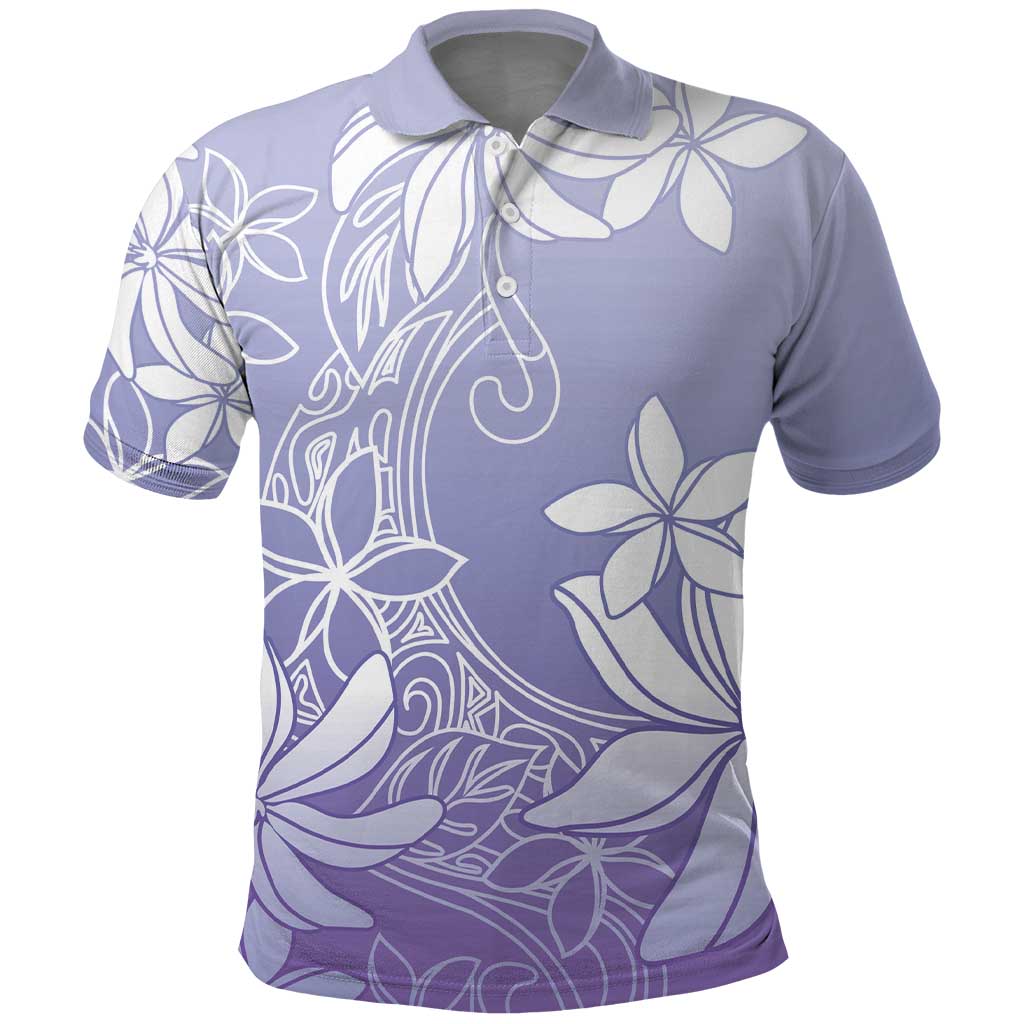 Tiare Tahiti Polo Shirt Purple Polynesia Motifs - Polynesian Pride