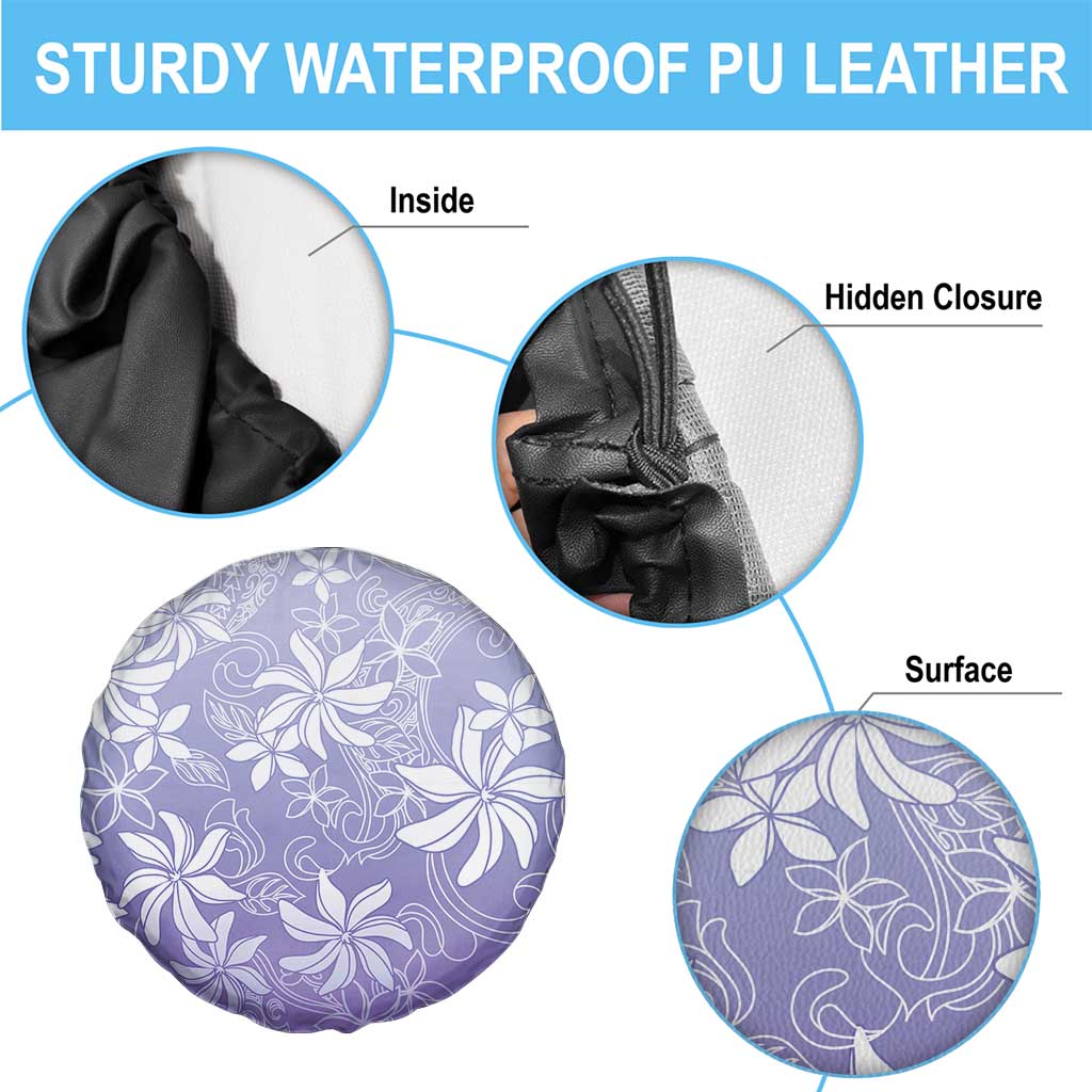 Tiare Tahiti Spare Tire Cover Purple Polynesia Motifs - Polynesian Pride