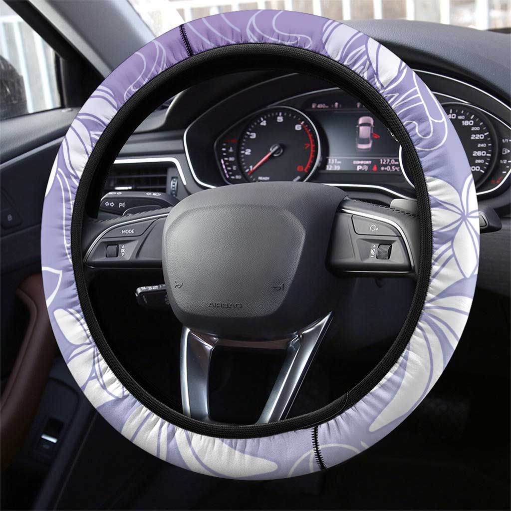 Tiare Tahiti Steering Wheel Cover Purple Polynesia Motifs - Polynesian Pride