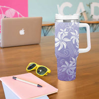 Tiare Tahiti Tumbler With Handle Purple Polynesia Motifs - Polynesian Pride