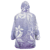 Tiare Tahiti Wearable Blanket Hoodie Purple Polynesia Motifs LT05 - Polynesian Pride