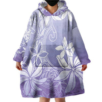 Tiare Tahiti Wearable Blanket Hoodie Purple Polynesia Motifs LT05 - Polynesian Pride