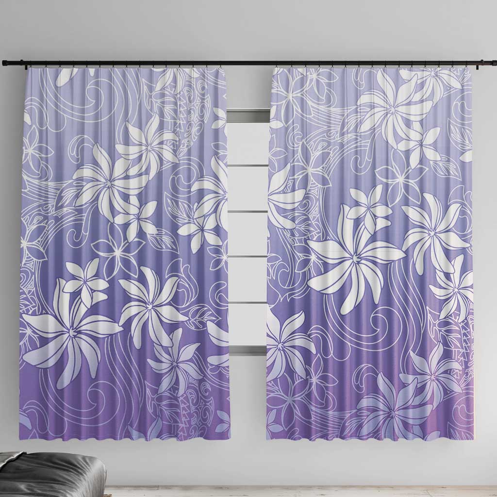 Tiare Tahiti Window Curtain Purple Polynesia Motifs LT05 With Hooks Purple - Polynesian Pride