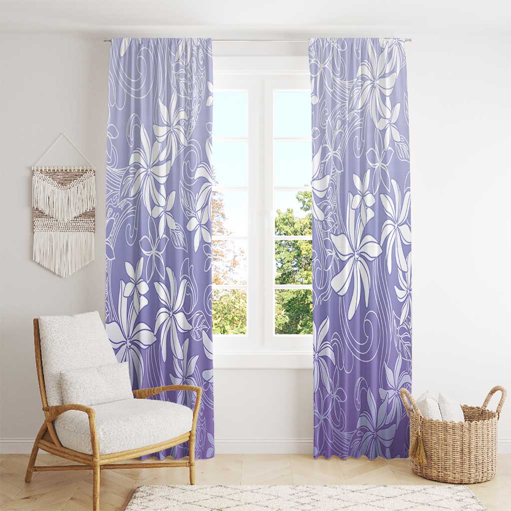 Tiare Tahiti Window Curtain Purple Polynesia Motifs - Polynesian Pride