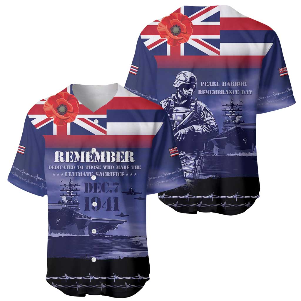 Hawaii Pearl Harbor Remembrance Day Baseball Jersey Flag Style LT05 - Polynesian Pride