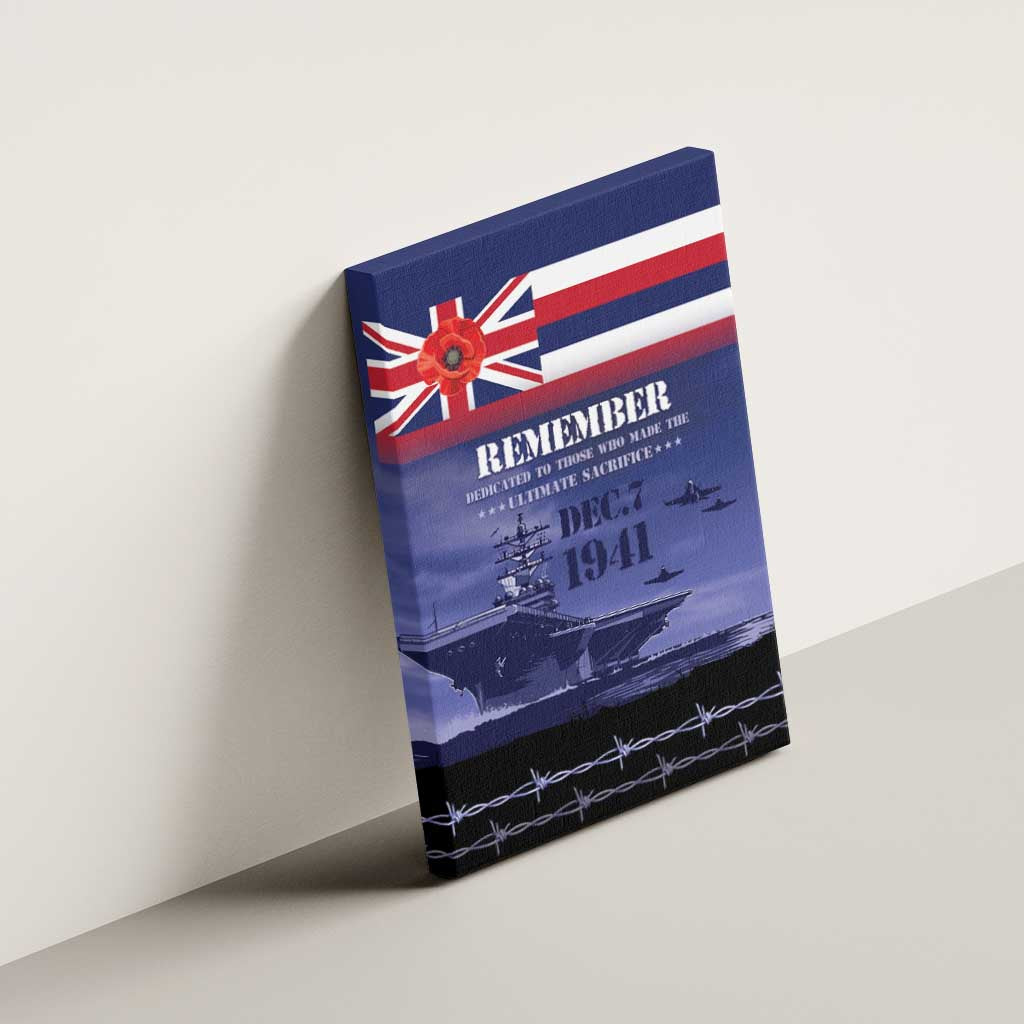 Hawaii Pearl Harbor Remembrance Day Canvas Wall Art Flag Style