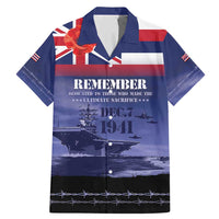 Hawaii Pearl Harbor Remembrance Day Family Matching Mermaid Dress and Hawaiian Shirt Flag Style LT05 Dad's Shirt - Short Sleeve Blue - Polynesian Pride
