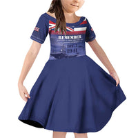 Hawaii Pearl Harbor Remembrance Day Family Matching Off Shoulder Short Dress and Hawaiian Shirt Flag Style LT05 Daughter's Dress Blue - Polynesian Pride