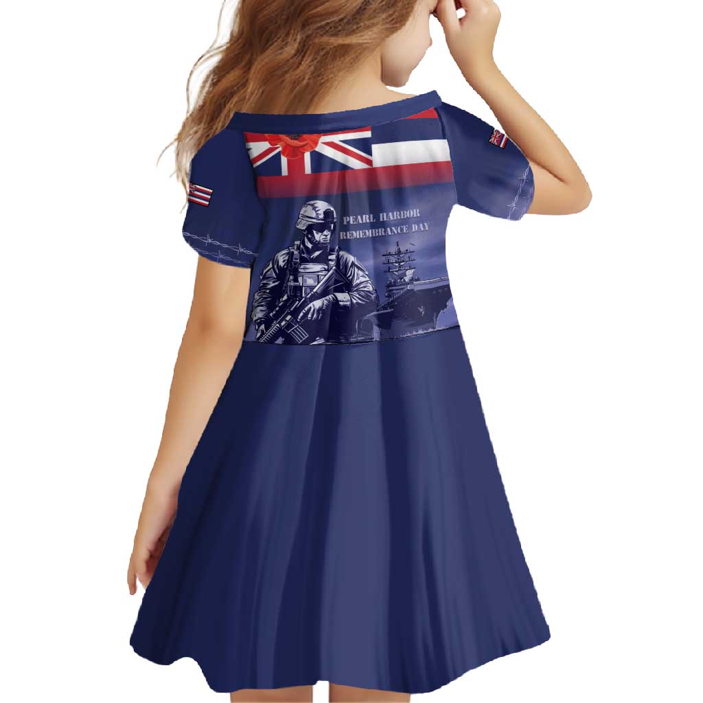 Hawaii Pearl Harbor Remembrance Day Family Matching Short Sleeve Bodycon Dress and Hawaiian Shirt Flag Style LT05 - Polynesian Pride
