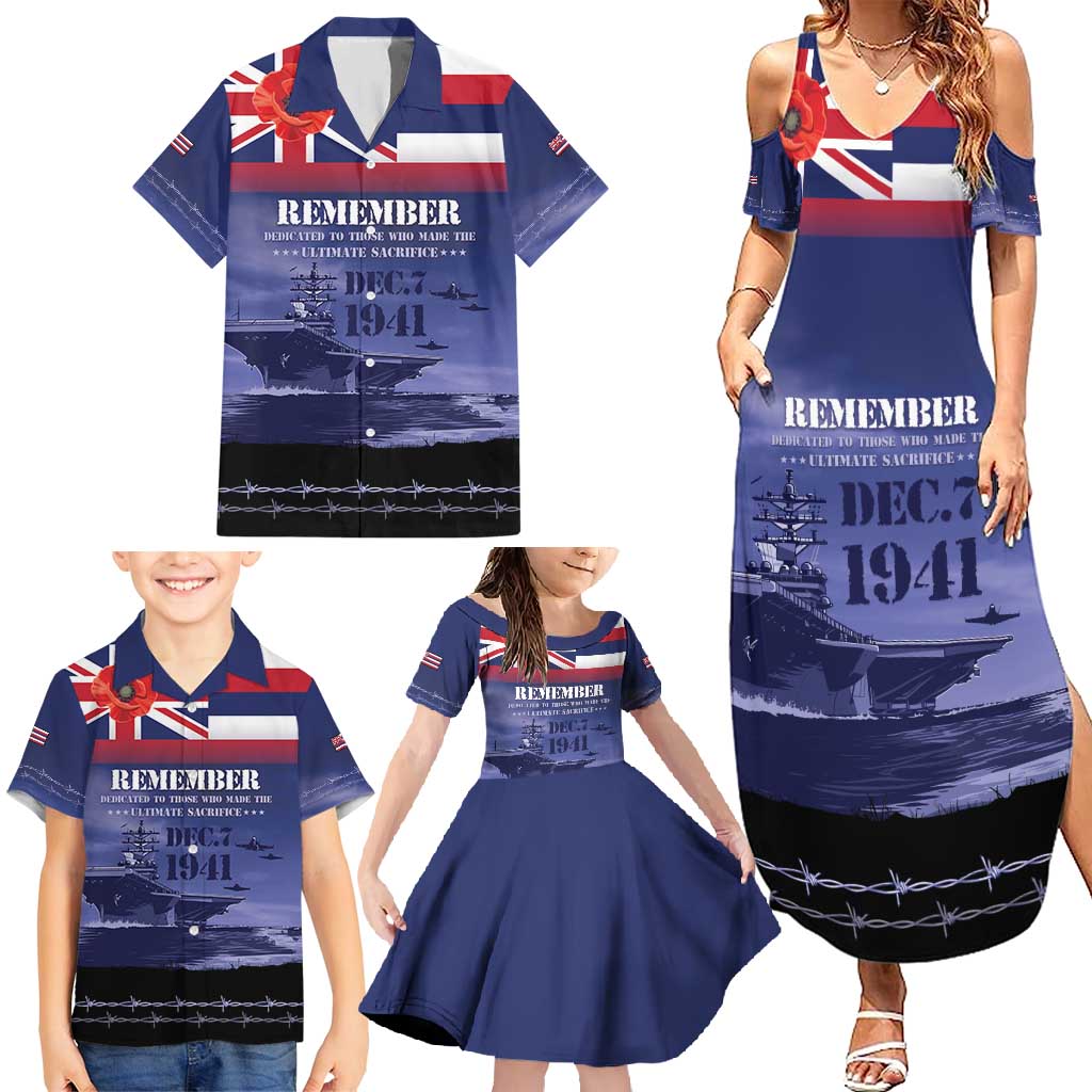 Hawaii Pearl Harbor Remembrance Day Family Matching Summer Maxi Dress and Hawaiian Shirt Flag Style LT05 - Polynesian Pride