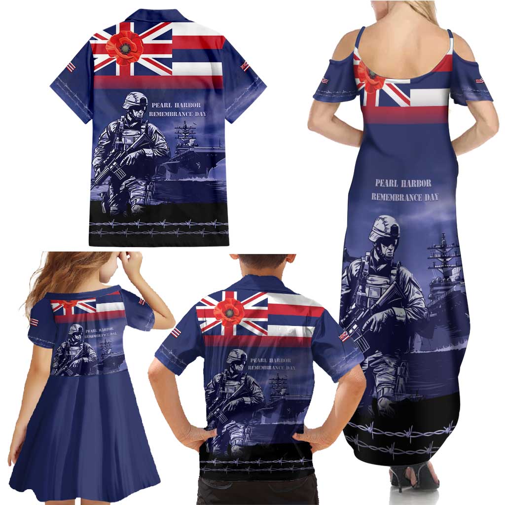 Hawaii Pearl Harbor Remembrance Day Family Matching Summer Maxi Dress and Hawaiian Shirt Flag Style LT05 - Polynesian Pride
