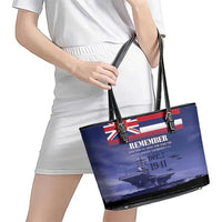 Hawaii Pearl Harbor Remembrance Day Leather Tote Bag Flag Style