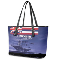 Hawaii Pearl Harbor Remembrance Day Leather Tote Bag Flag Style