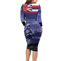 Hawaii Pearl Harbor Remembrance Day Long Sleeve Bodycon Dress Flag Style