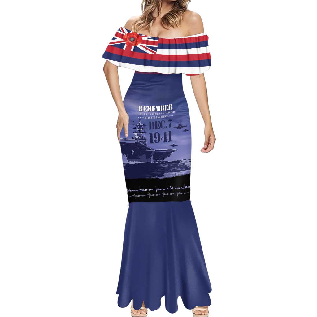 Hawaii Pearl Harbor Remembrance Day Mermaid Dress Flag Style