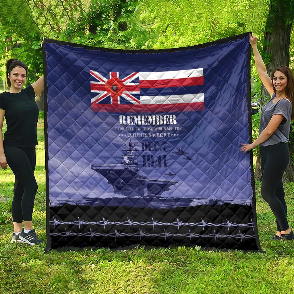 Hawaii Pearl Harbor Remembrance Day Quilt Flag Style