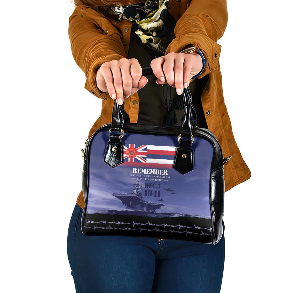 Hawaii Pearl Harbor Remembrance Day Shoulder Handbag Flag Style LT05 One Size Blue - Polynesian Pride