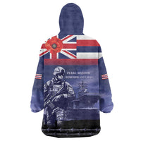 Hawaii Pearl Harbor Remembrance Day Wearable Blanket Hoodie Flag Style