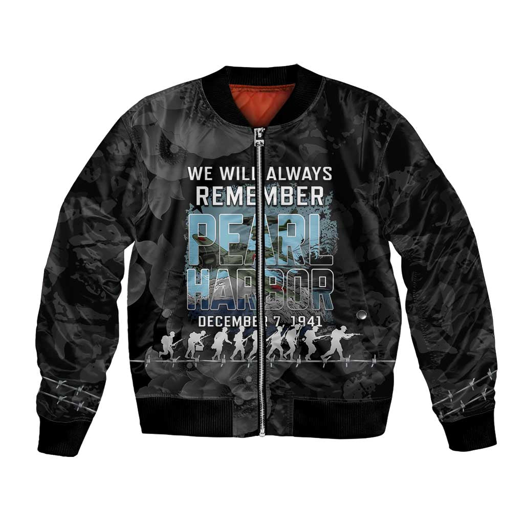 Personalized Pearl Harbor Remembrance Day Bomber Jacket We Will Always Remember LT05 Unisex Black - Polynesian Pride