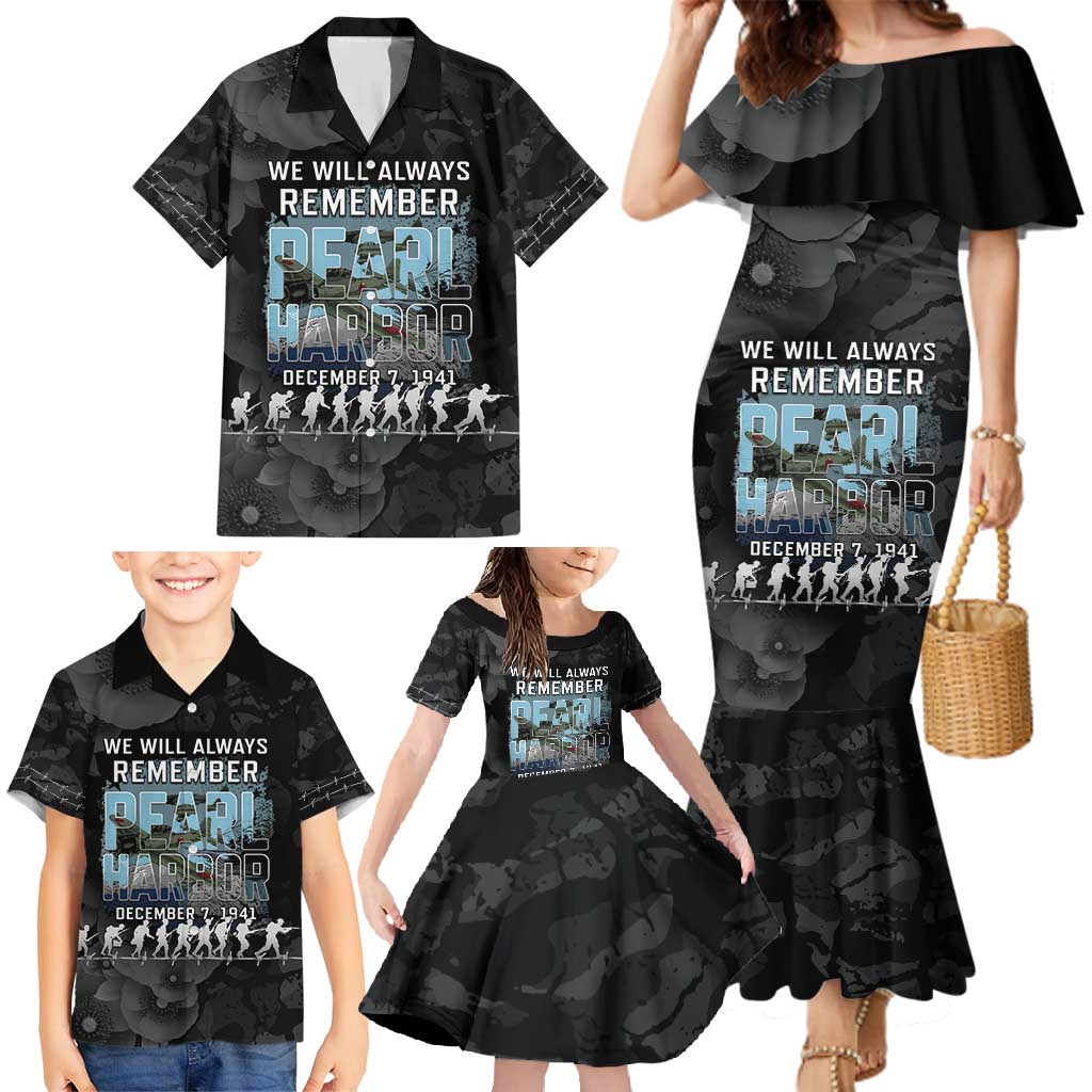 Personalized Pearl Harbor Remembrance Day Family Matching Mermaid Dress and Hawaiian Shirt We Will Always Remember LT05 - Polynesian Pride