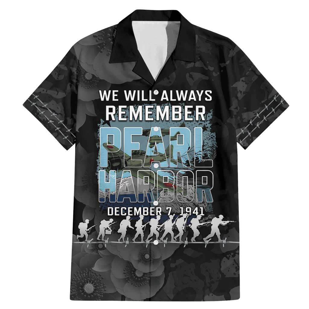 Personalized Pearl Harbor Remembrance Day Family Matching Mermaid Dress and Hawaiian Shirt We Will Always Remember LT05 Dad's Shirt - Short Sleeve Black - Polynesian Pride